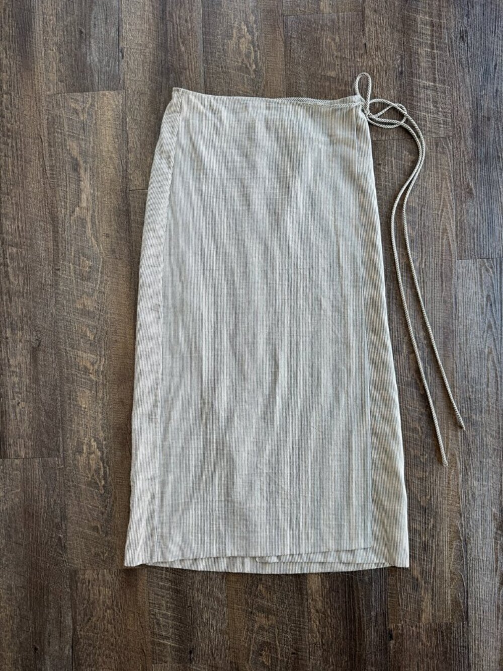 Massimo Dutti Striped Linen Blend Pareo Skirt - Size XS